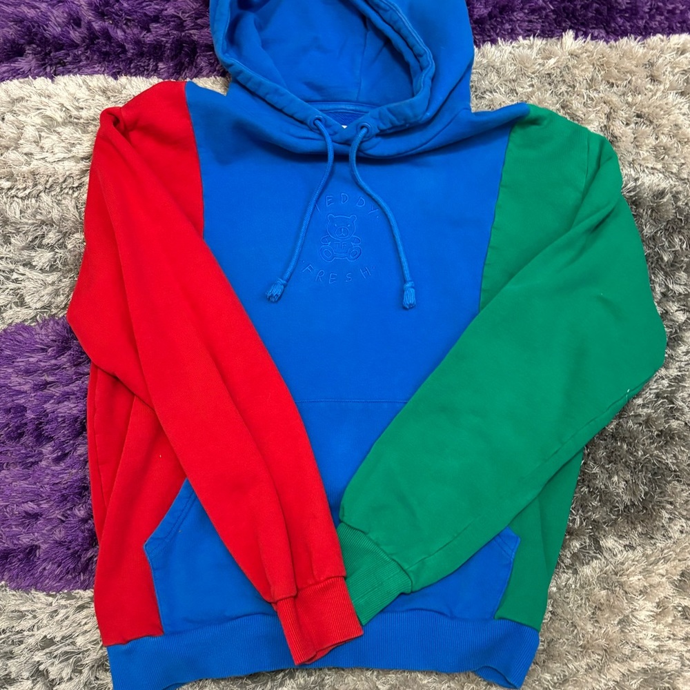 Teddy fresh color block hoodie! ❤️💙💚